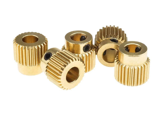 Messing Extruder-Zahnrad: 5mm Bohrung, 26 Zähne für 3D-Drucker – 5 Stück